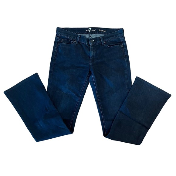 7 For All Mankind Snap Pocket Bootcut Low Rise Denim Jeans Size 28 - Picture 1 of 7